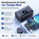 Microfone de Lapela Sem Fio Type-C para Android e IPhone iOS C/Cancelamento de Ruído | Ideal para TikTok, Vídeos, Vlog e Lives