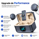 Microfone de Lapela Sem Fio Type-C para Android e IPhone iOS C/Cancelamento de Ruído | Ideal para TikTok, Vídeos, Vlog e Lives